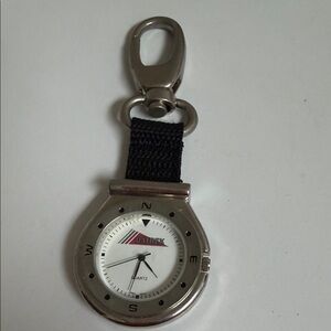 Source Unknown Silver and Black Dattrek Clip-On Compass Watch